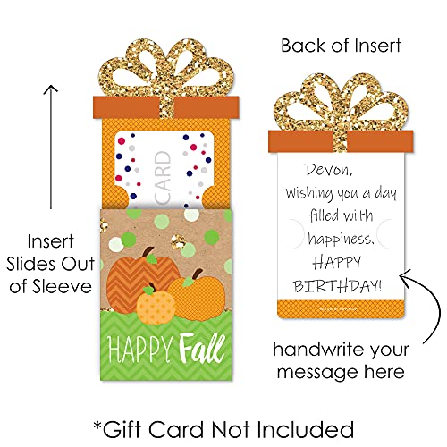 Big Dot of Happiness Pumpkin Patch - Fall, Halloween or Thanksgiving Party Money and Gift Card Sleeves - Nifty Gifty Card Holders - Set of 8