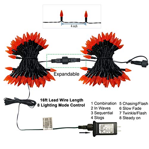 Twinkle Star, 10 Inches Indoor Outdoor, LED String Light for Black Wire Light 8 Lighting Modes for Patio Xmas Tree