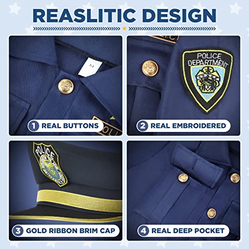 Luucio Police Officer Costume for Kids, Police Costume for kids, Role Play Kit for Boys Girls