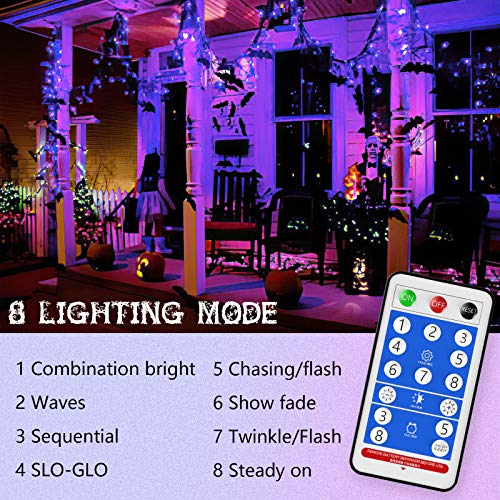 Solar Purple Christmas Lights Outdoor - 72FT 200 LED Waterproof Mini Solar Powered Purple String Lights 8 Modes Solar Outdoor Tree lights for Christmas Party Patio Garden Holiday Yard Xmas Decoration