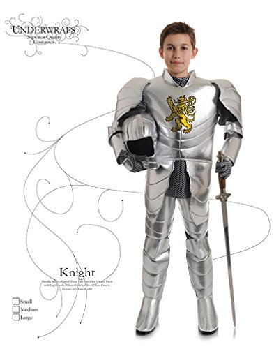 UNDERWRAPS Big Boy's Boy's Shining Knight Costume, Medium Childrens Costume, Silver, Medium