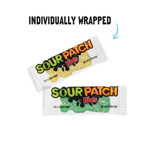 SOUR PATCH KIDS Big Individually Wrapped Soft & Chewy Candy, 240 Count Box (Pack of 1)