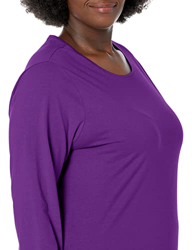 JUST MY SIZE womens Just My Size Women's Plus Size Long Sleeve Tee Shirt, Violet Splendor, 5X US