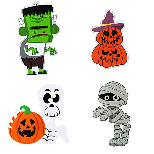 ThinkMax 9 Pcs Halloween Yard Signs with Stake for Halloween Outdoor Lawn Yard Decorations, Trick or Treating, Halloween Prop (Halloween)