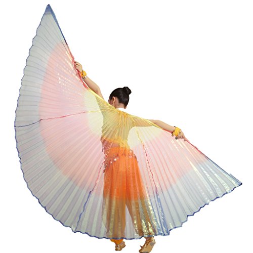 MUNAFIE Halloween Costumes Belly Dance Isis Wings for Children Kids White
