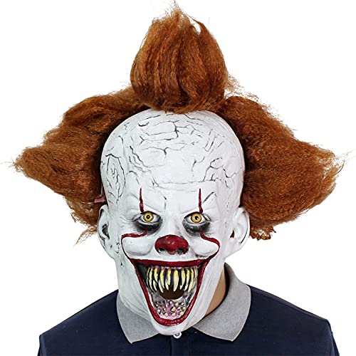 Halloween Mask Creepy Scary Clown Full Face Horror 2019 Movie Joker Costume Party Festival Cosplay Prop Decoration for Adult
