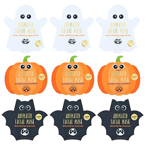 SpaLife Animated Halloween Sheet Mask Pumpkin, Ghost, Bat Bundle