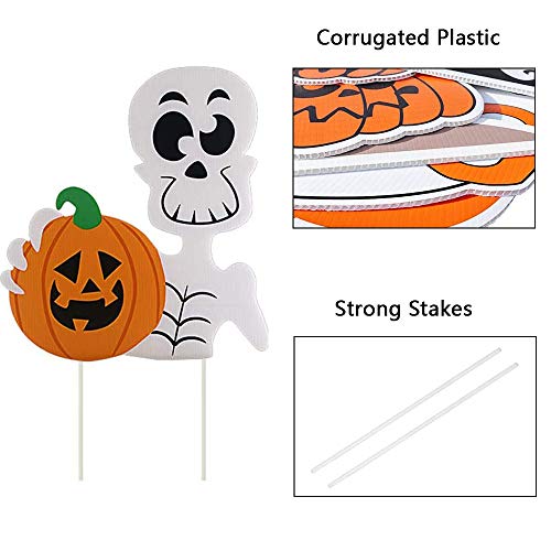 ThinkMax 9 Pcs Halloween Yard Signs with Stake for Halloween Outdoor Lawn Yard Decorations, Trick or Treating, Halloween Prop (Halloween)