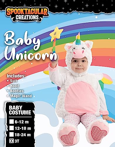 Spooktacular Creations Cute Lil’ Baby Unicorn Costume with Wings and Star Wand for Halloween Dress Up Party, Cosplay Party (12-18 Mos)