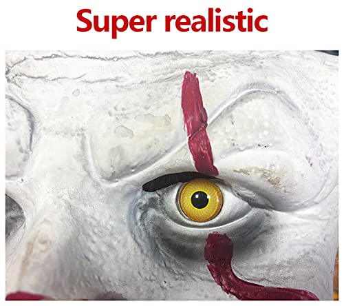 Halloween Mask Creepy Scary Clown Full Face Horror 2019 Movie Joker Costume Party Festival Cosplay Prop Decoration for Adult