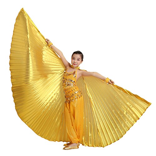 MUNAFIE Halloween Costumes Belly Dance Isis Wings for Children Kids White