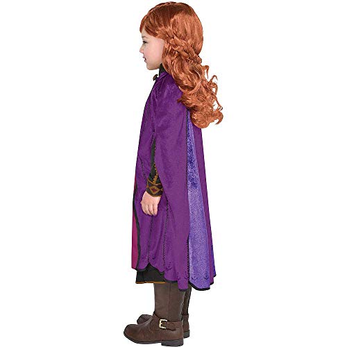 Party City Anna Travel Halloween Costume for Girls, Disney, Frozen 2, Small (4-6), with Dress and Cape