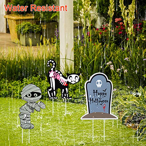 ThinkMax 9 Pcs Halloween Yard Signs with Stake for Halloween Outdoor Lawn Yard Decorations, Trick or Treating, Halloween Prop (Halloween)