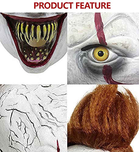 Halloween Mask Creepy Scary Clown Full Face Horror 2019 Movie Joker Costume Party Festival Cosplay Prop Decoration for Adult