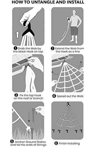 [ Prelit & Avoid Tangled Mess ] 23*18Ft 180LED Giant Halloween Spider Web Net Lights Decor Timer Purple Lights Triangular Web Waterproof Battery Box Halloween Decoration Indoor Outdoor Home Party Yard