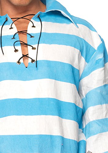 Leg Avenue mens Â– 4 Piece Pillaging Pirate Pirate Halloween Set for Men Adult Sized Costumes, Blue/White, X-Large US