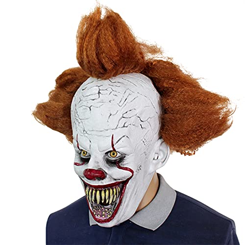 Halloween Mask Creepy Scary Clown Full Face Horror 2019 Movie Joker Costume Party Festival Cosplay Prop Decoration for Adult