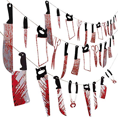 Halloween Party Decorations 3 Set Bloody Garland Banner Halloween Props Decorations Halloween Zombie Vampire Party Decorations Supplies Halloween Indoor Outdoor Decorations Oasisblossom