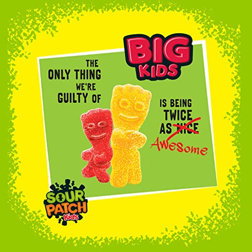 SOUR PATCH KIDS Big Individually Wrapped Soft & Chewy Candy, 240 Count Box (Pack of 1)