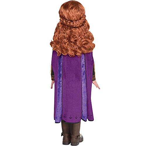 Party City Anna Travel Halloween Costume for Girls, Disney, Frozen 2, Small (4-6), with Dress and Cape