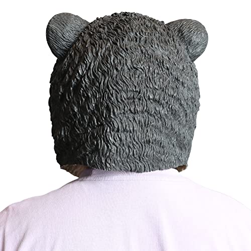 AQKILO Black Bear Mask Wild Animal Latex Full Head Realistic Masks Fancy Dress for Halloween Carnival Costume Party