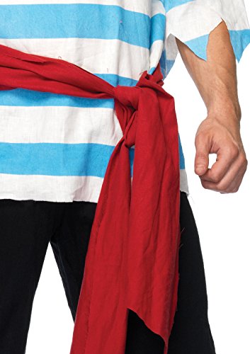 Leg Avenue mens Â– 4 Piece Pillaging Pirate Pirate Halloween Set for Men Adult Sized Costumes, Blue/White, X-Large US