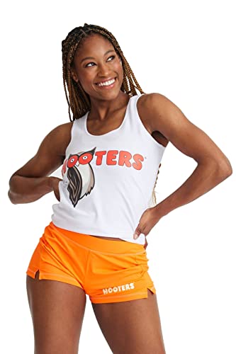 Ripple Junction Hooters Girl Classic Waitress Role Play Costume Uniform Outfit w/Tank Top Shorts Adult Women's M Orange White