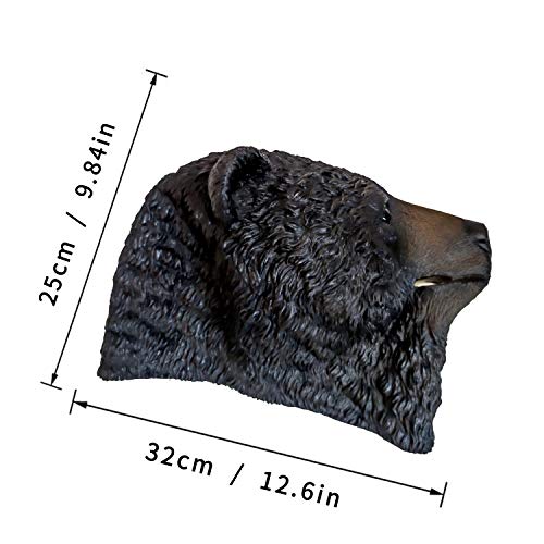 AQKILO Black Bear Mask Wild Animal Latex Full Head Realistic Masks Fancy Dress for Halloween Carnival Costume Party