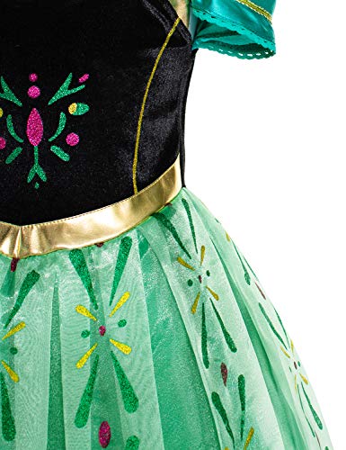Party Chili Princess Costumes Birthday Party Fancy Dress Up for Little Girls with Wig,Crown,Mace,Gloves Years (140cm)