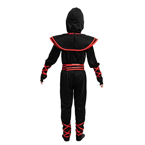 Spooktacular Creations Halloween Red Ninja Muscle Costume Deluxe Set for Boys, Unisex Kungfu Outfit for Kids 3-14yr with Foam Accessories (10-12 yrs)