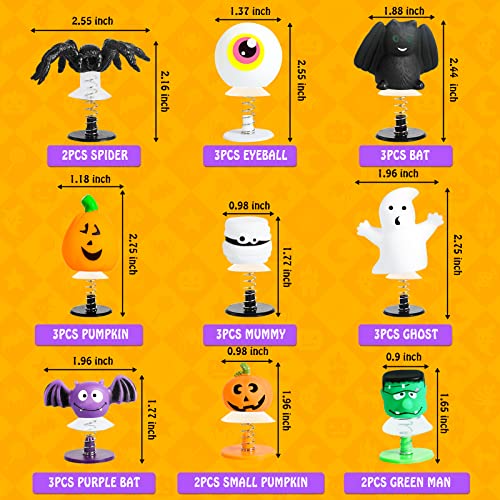 MGparty 24Pcs Halloween Jumping Popper Spring Toys for Kids, Halloween Party Favors Toys for Kids Birthday Party, Bulk Goodies Filler, Carnival Prizes, Pinata Filler, Halloween Treat Bags Gifts