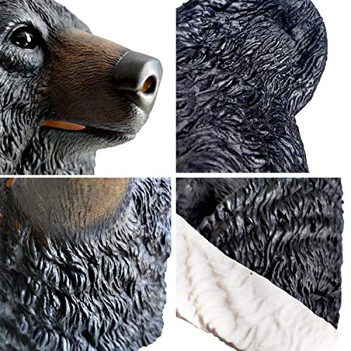 AQKILO Black Bear Mask Wild Animal Latex Full Head Realistic Masks Fancy Dress for Halloween Carnival Costume Party