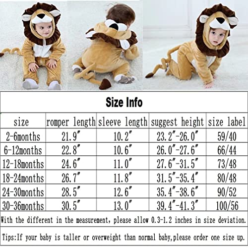 Baby Lion Costumes Unisex Toddler Onesie Halloween Dress Up Romper 30-36 Months