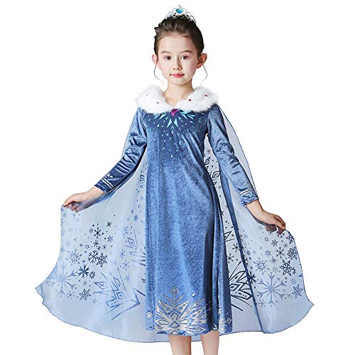 Mukola Girls Princess Costume Queen Dress Up Birthday Halloween Party 3-8Y