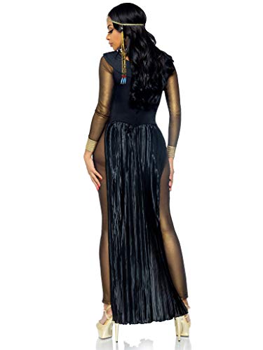 Leg Avenue womens - 3 Piece Nile Queen Catsuit Set Sexy Egyptian Halloween Dress Bodysuit With Headpiece for Adult Sized Costume, Gold/Black, Medium US