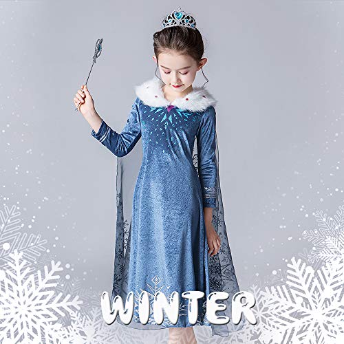 Mukola Girls Princess Costume Queen Dress Up Birthday Halloween Party 3-8Y