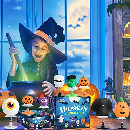 MGparty 24Pcs Halloween Jumping Popper Spring Toys for Kids, Halloween Party Favors Toys for Kids Birthday Party, Bulk Goodies Filler, Carnival Prizes, Pinata Filler, Halloween Treat Bags Gifts