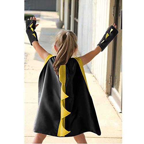 QIAONIUNIU Dinosaur Dragon Cape and Gauntlets Halloween Costume Boy Girl Toddler Dress Up Clothes 3-8 Years Old Color Black