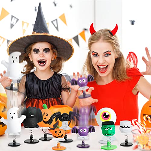 MGparty 24Pcs Halloween Jumping Popper Spring Toys for Kids, Halloween Party Favors Toys for Kids Birthday Party, Bulk Goodies Filler, Carnival Prizes, Pinata Filler, Halloween Treat Bags Gifts