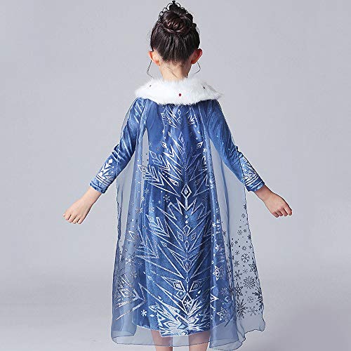 Mukola Girls Princess Costume Queen Dress Up Birthday Halloween Party 3-8Y