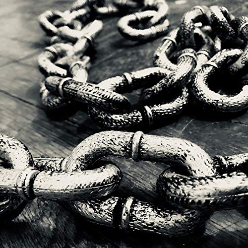 Hosfairy Halloween Costume Party Plastic Prison Chain Props Large Link Chain Decoration(Black /1Pcs)
