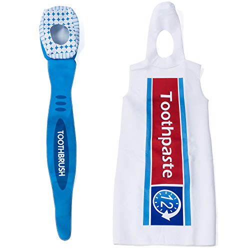 Tigerdoe Couples Costumes - Toothbrush and Toothpaste Costume - 2 Pc Set - Halloween Dress Up - Funny Costumes