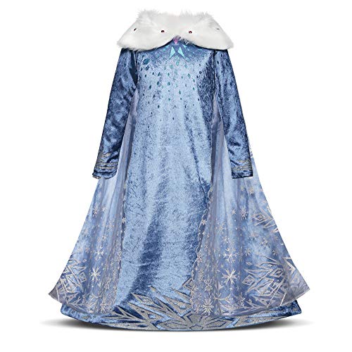 Mukola Girls Princess Costume Queen Dress Up Birthday Halloween Party 3-8Y