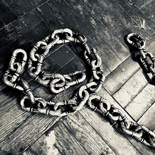 Hosfairy Halloween Costume Party Plastic Prison Chain Props Large Link Chain Decoration(Black /1Pcs)