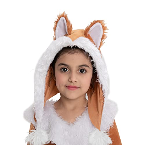 Spooktacular Creations Girls Sweet Fox Costume for Kids,Toddler Halloween Dress Up, Jungle-themed Party (Medium (5-7 yrs))