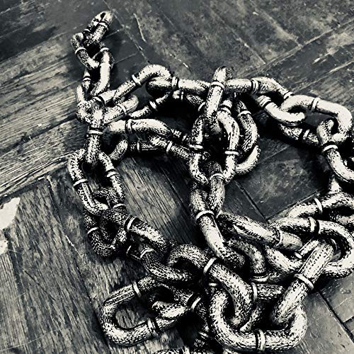 Hosfairy Halloween Costume Party Plastic Prison Chain Props Large Link Chain Decoration(Black /1Pcs)