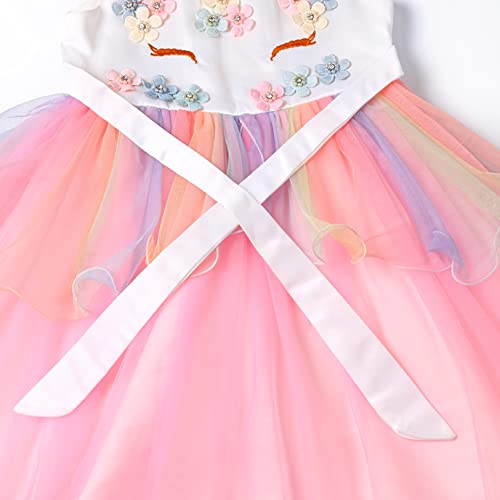 QPANCY Girl Unicorn Outfits Dresses Princess Kids Party Halloween Costume 7 8