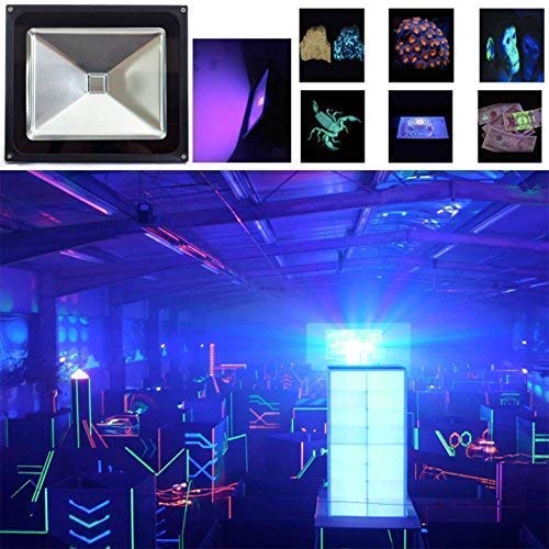 HouLight UV LED Black Light, High Power 10W LED Black Light Flood Light IP65-Waterproof (85V-265V AC) for Blacklight Party Supplies, Neon Glow, Glow in The Dark, Birthdays, Blacklights, Curing