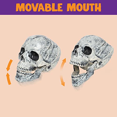 JOYIN Halloween Decorations Skeleton Stakes with Tombstone Set, 17” Graveyard Tombstone Groundbreaker Decorations for Best Halloween Yard Decorations Outdoor Graveyard