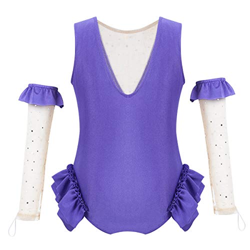 iEFiEL Kids Girls Halloween Costume Role Play Cape Top with Skirt Wristband Halloween Cosplay Party Leotard 8